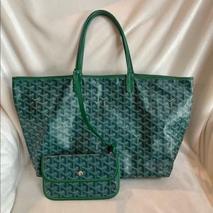 Authentic EUC Green Goyard Saint Louis PM Bag Purse